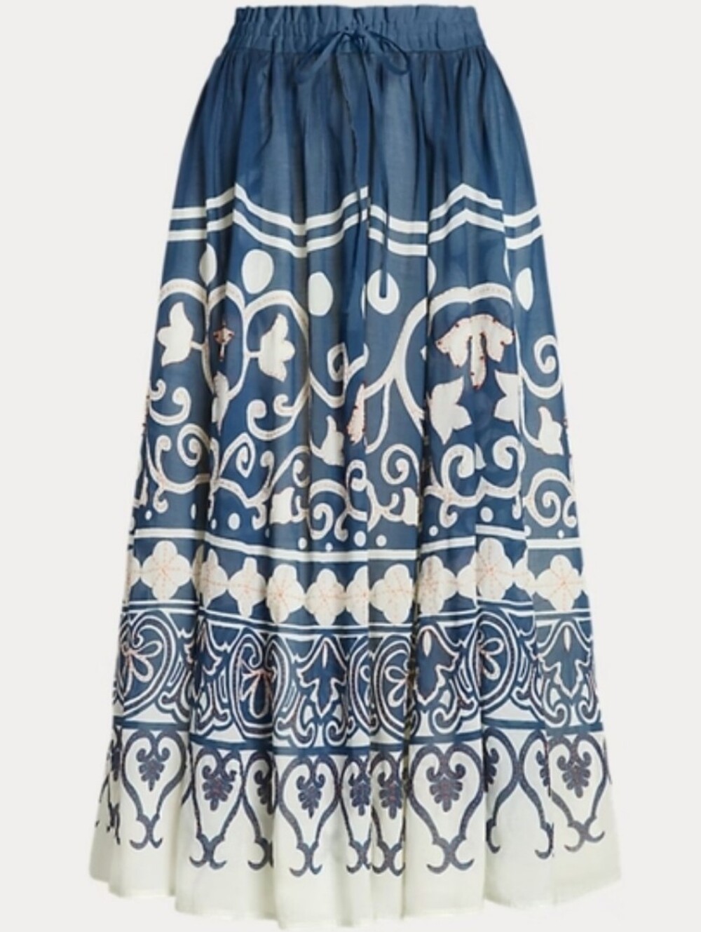 Polo Ralph Lauren Women's Print Beaded Voile A-Line Skirt Size 14 Boho Luxury